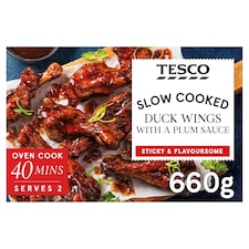 Tesco Slow Cooked Duck Wings With A Plum Sauce 660g