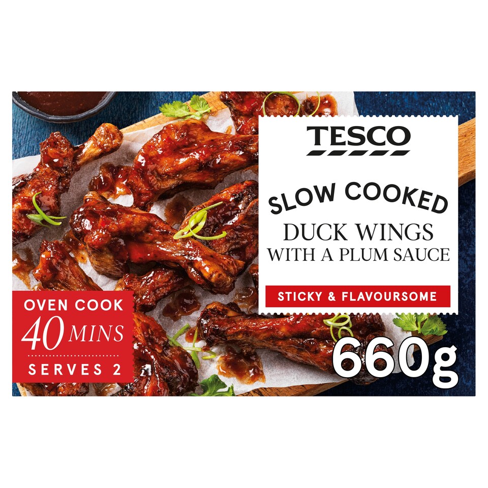 Tesco Slow Cooked Duck Wings With A Plum Sauce 660g