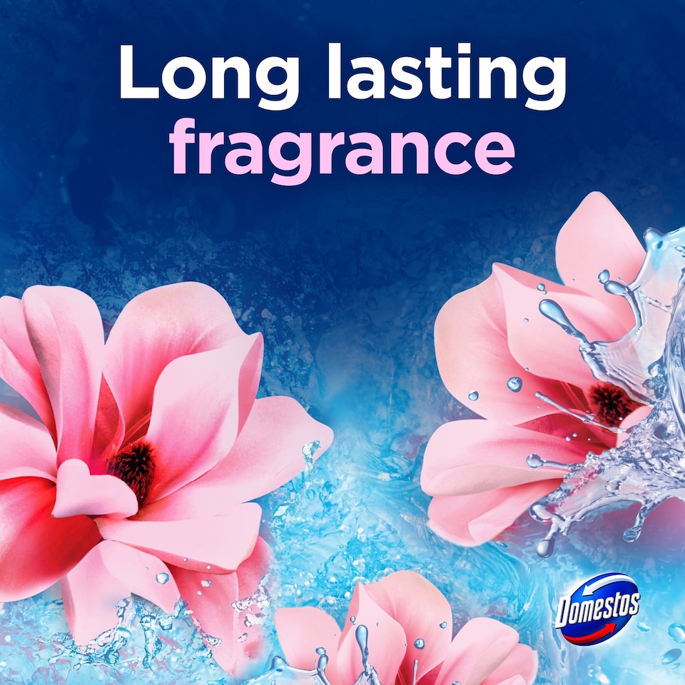 image 1 of Domestos Power 5 Toilet Rim Block Freshener Pink Magnolia 50g