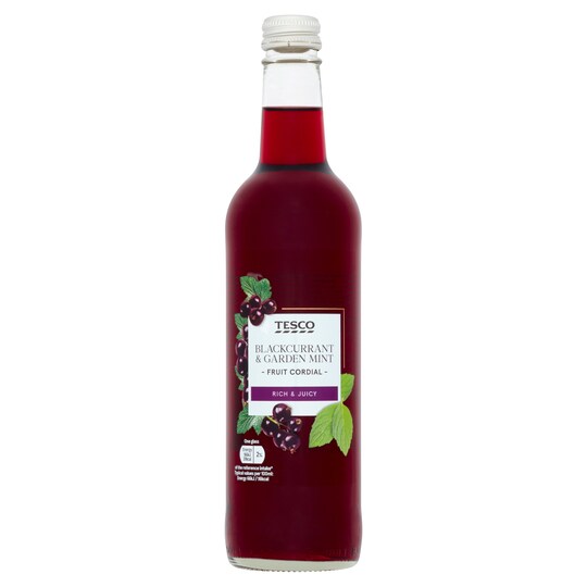 Tesco Blackcurrant And Garden Mint Cordial 500Ml Tesco Groceries