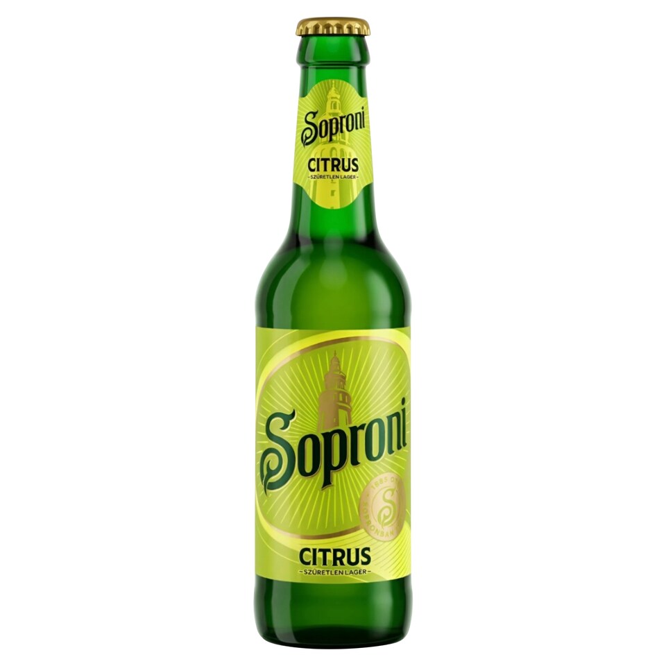 Soproni citrusos szűretlen lager ízesített sör 4% 330 ml