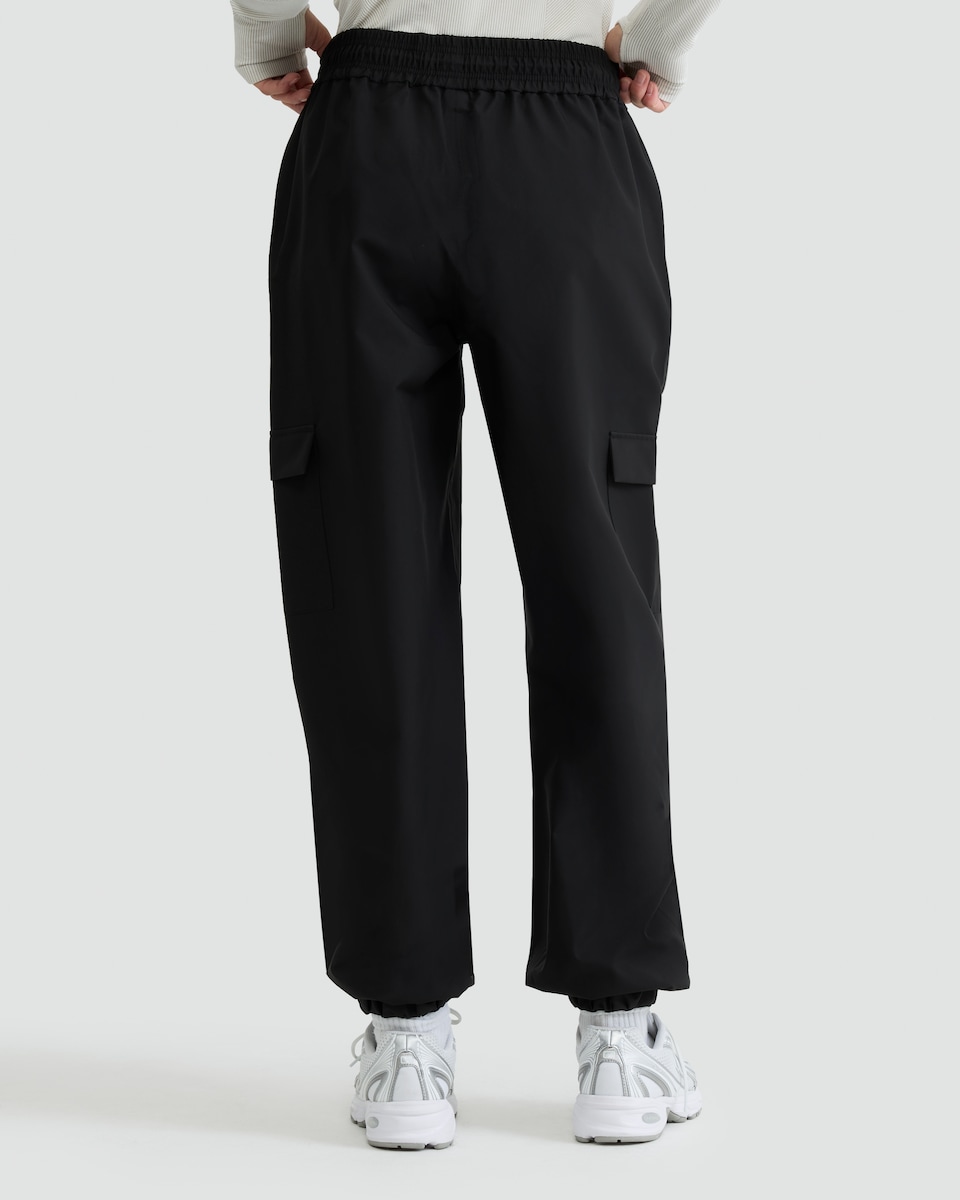 image 1 of F&F Active Waterproof Drawstring Trousers in Black
