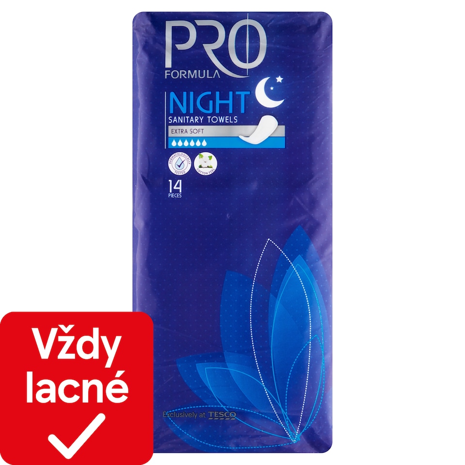 Tesco Pro Formula Night Sanitary Towels 14 pcs
