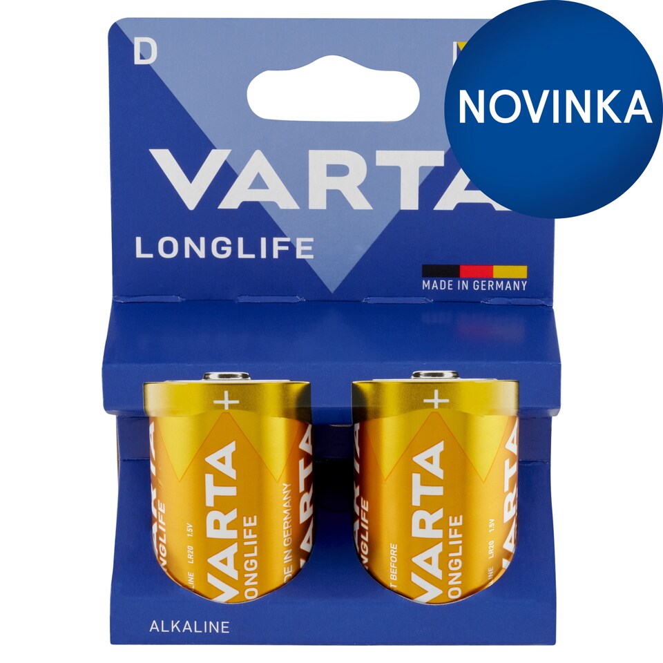 image 1 of VARTA Longlife D Alkaline Batteries 2 pcs