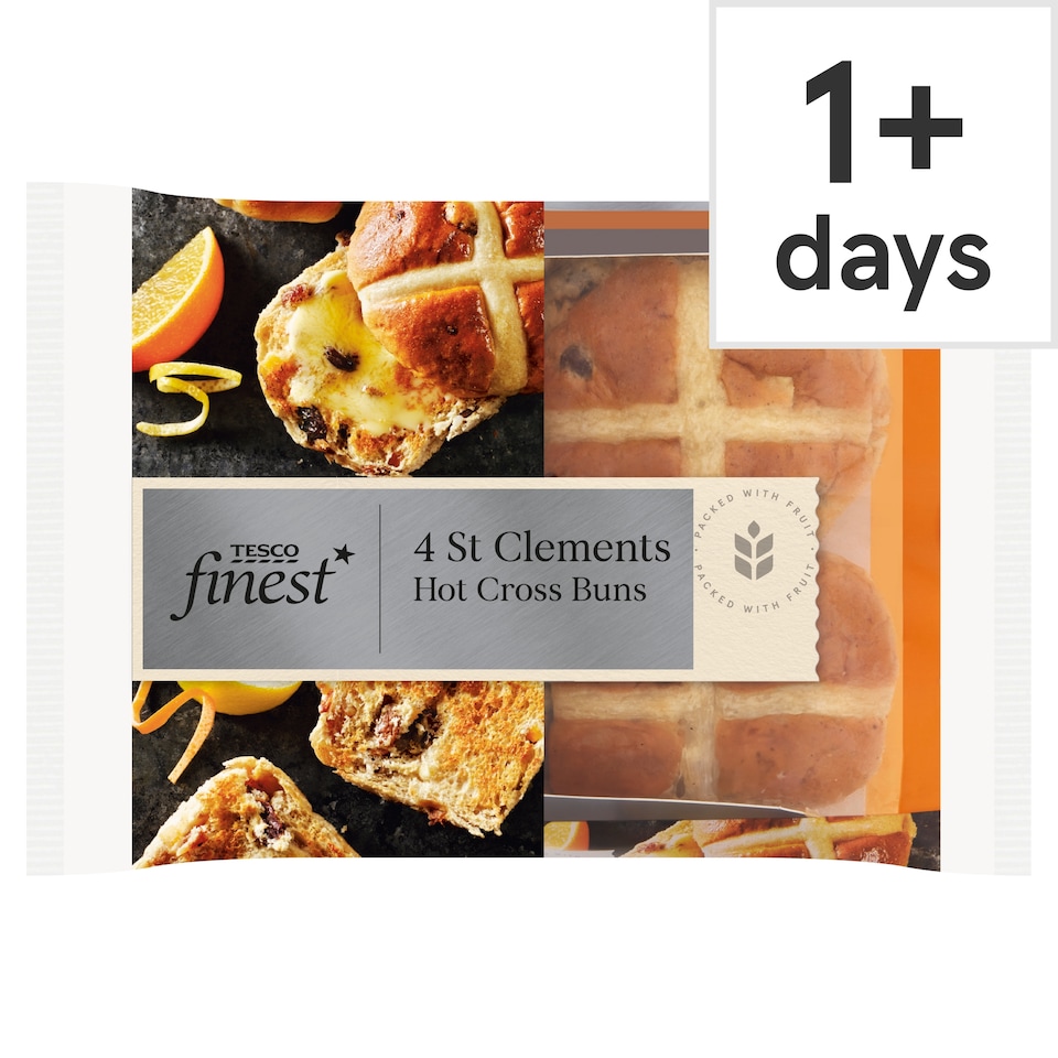 Tesco Finest Hot Cross Buns - 4 St Clements