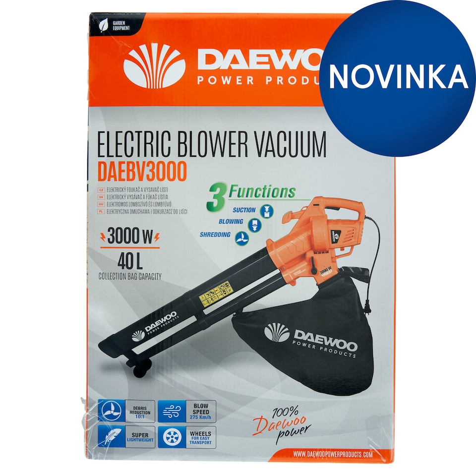Daewoo DAEBV3000 elektrický vysávač a fúkač lístia