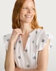 image 4 of F&F Pure Cotton Embroidered Flutter Sleeved Top in Multi White