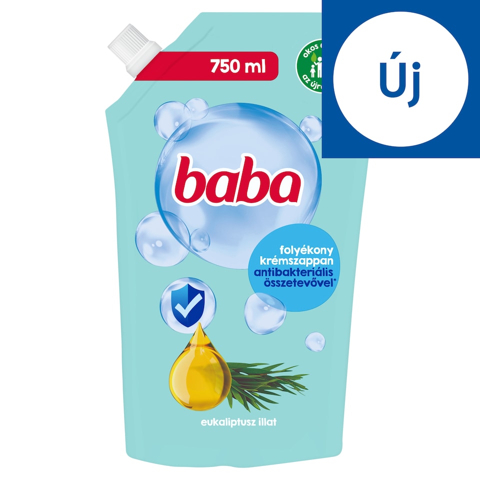 Baba Eucalyptus Scent Liquid Cream Soap with Antibacterial Ingredient 750 ml