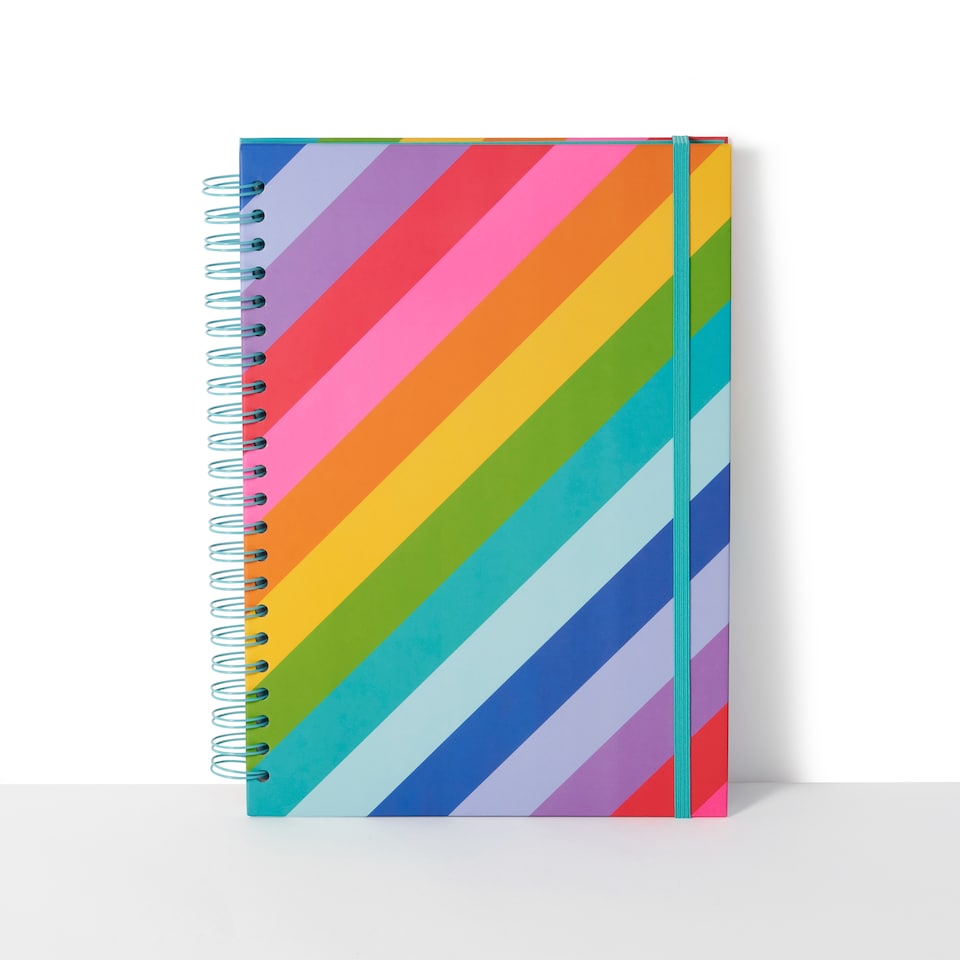 image 1 of Paperchase A4 Rainbow Stripe Notebook