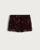 image 5 of F&F  Sequin Embellished Shorts in Burgundy