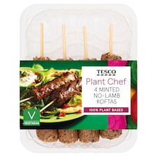 Tesco Plant Chef 4 Minted No-Lamb Koftas 264G