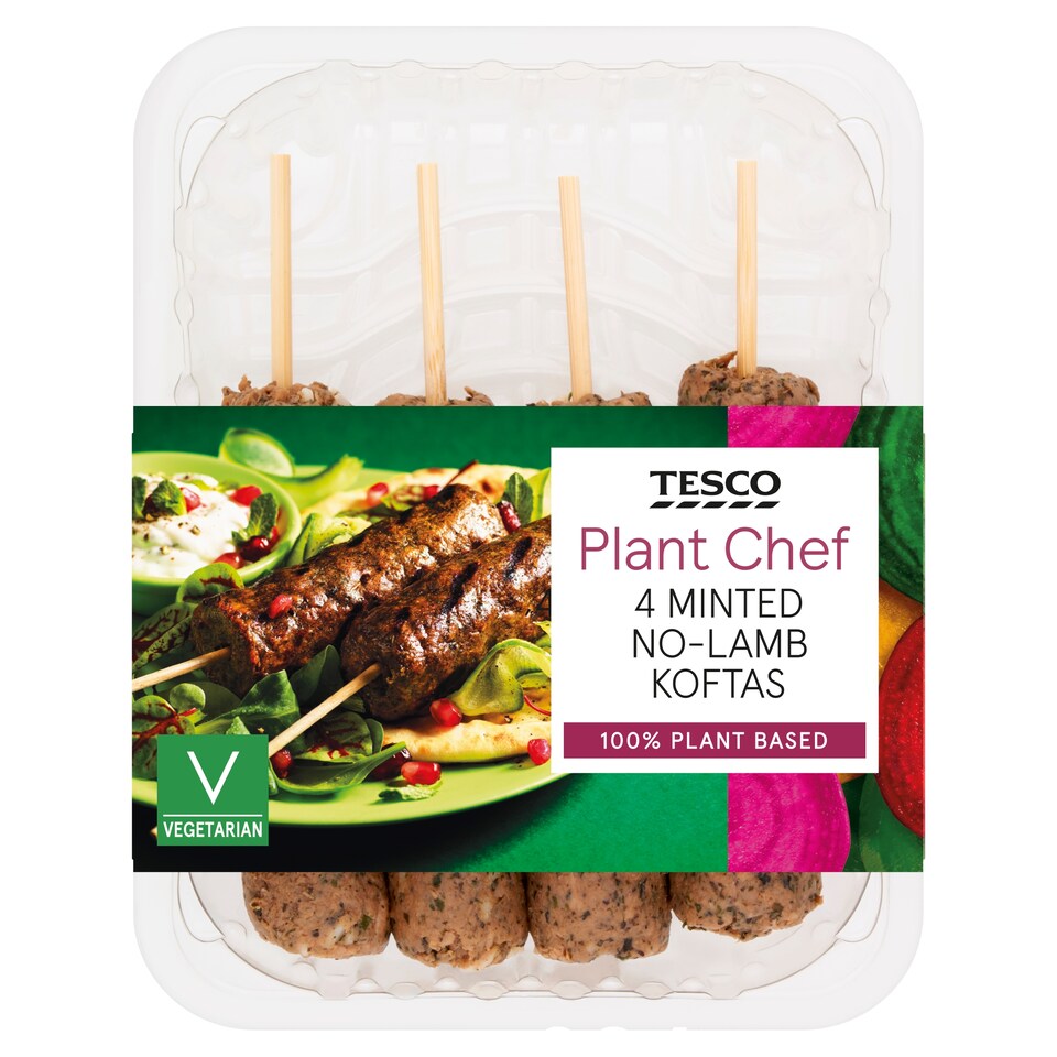 Tesco Plant Chef 4 Minted No-Lamb Koftas 264G