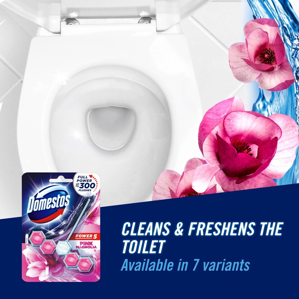 image 1 of Domestos Power 5 Pink Rim Block 55G