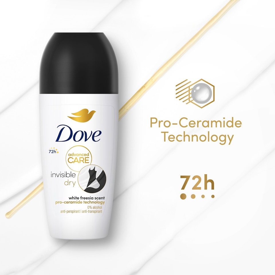 image 1 of Dove Advanced Care Invisible Dry 72h Roll-On Antiperspirant Deodorant 50ml