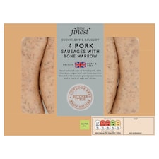 Tesco Finest 4 Pork Sausages with Bone Marrow 440g