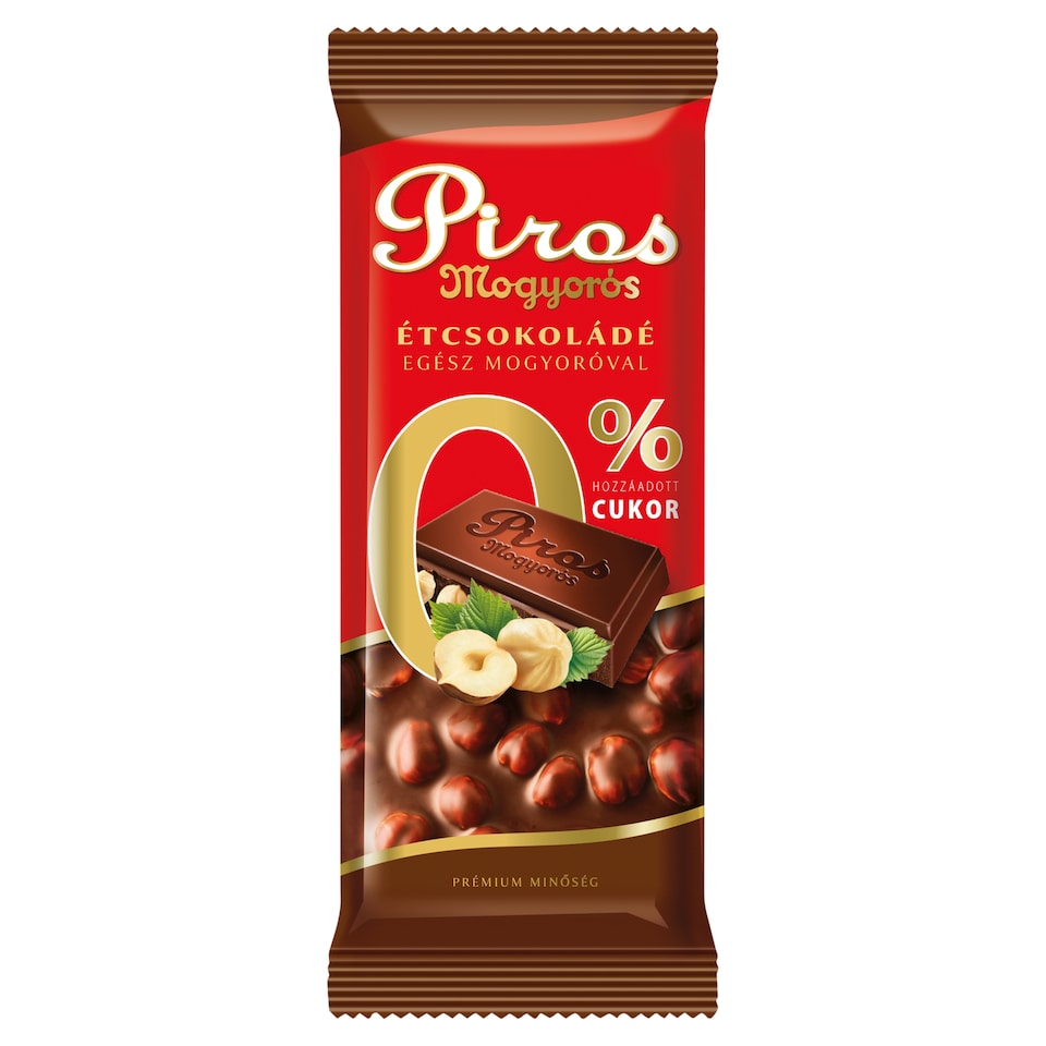 Piros Mogyorós Dark Chocolate with Whole Hazelnut 70 g