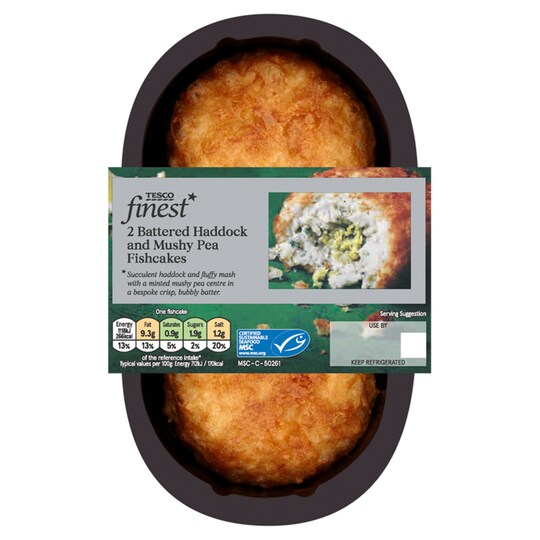 T. Fin* Battered Hddk & Mushy Pea F/cake 315g 2pk