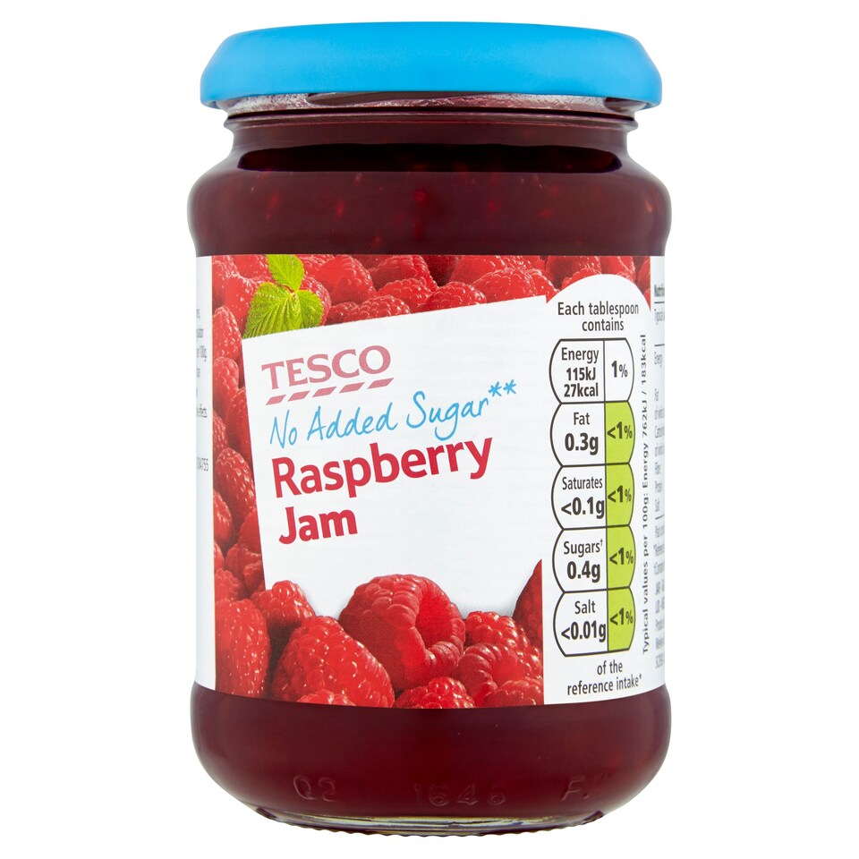 Tesco No Added Sugar Raspberry Jam 340G