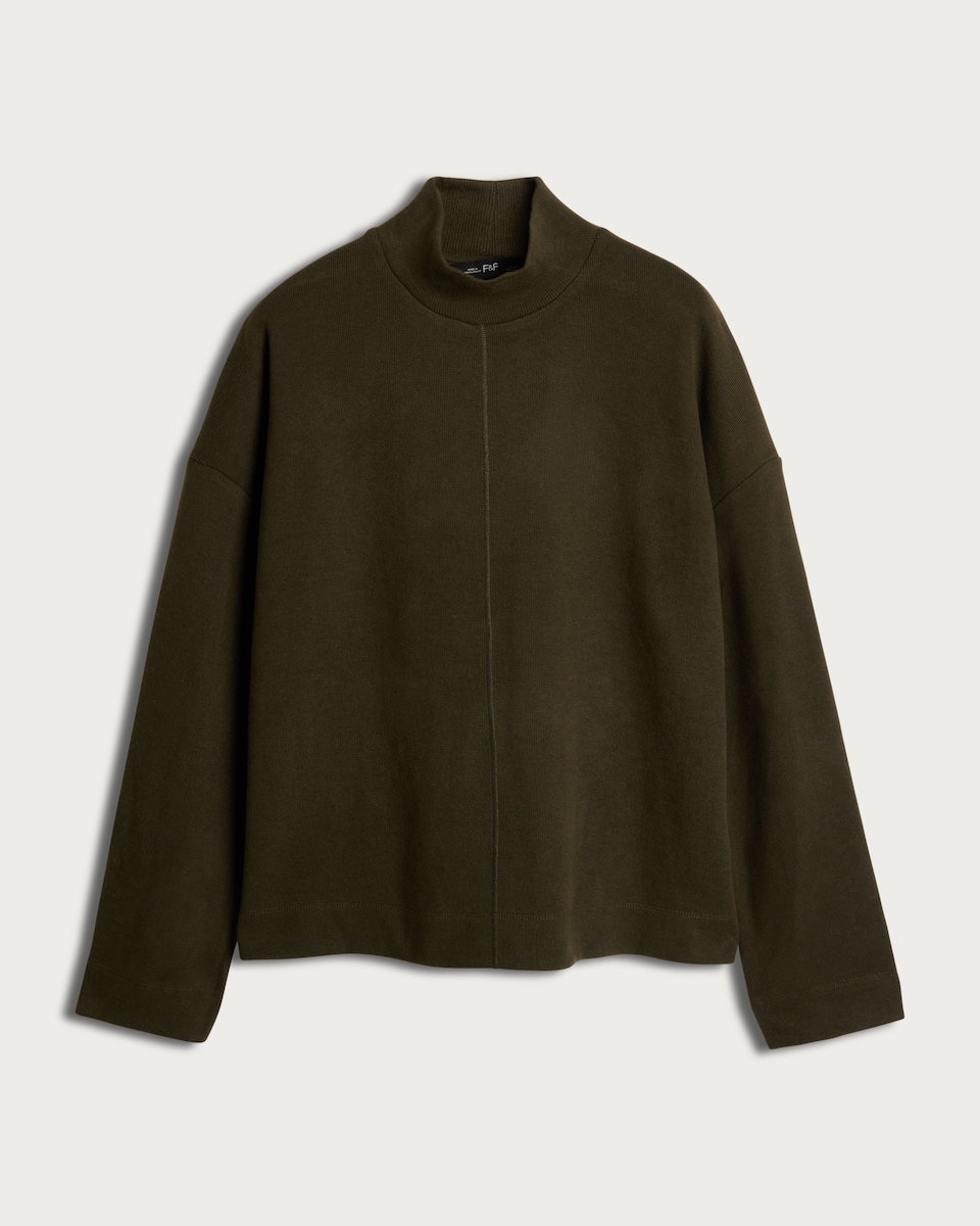 image 1 of F&F High Neck Seam Detail Co-ord Jumper in Olive