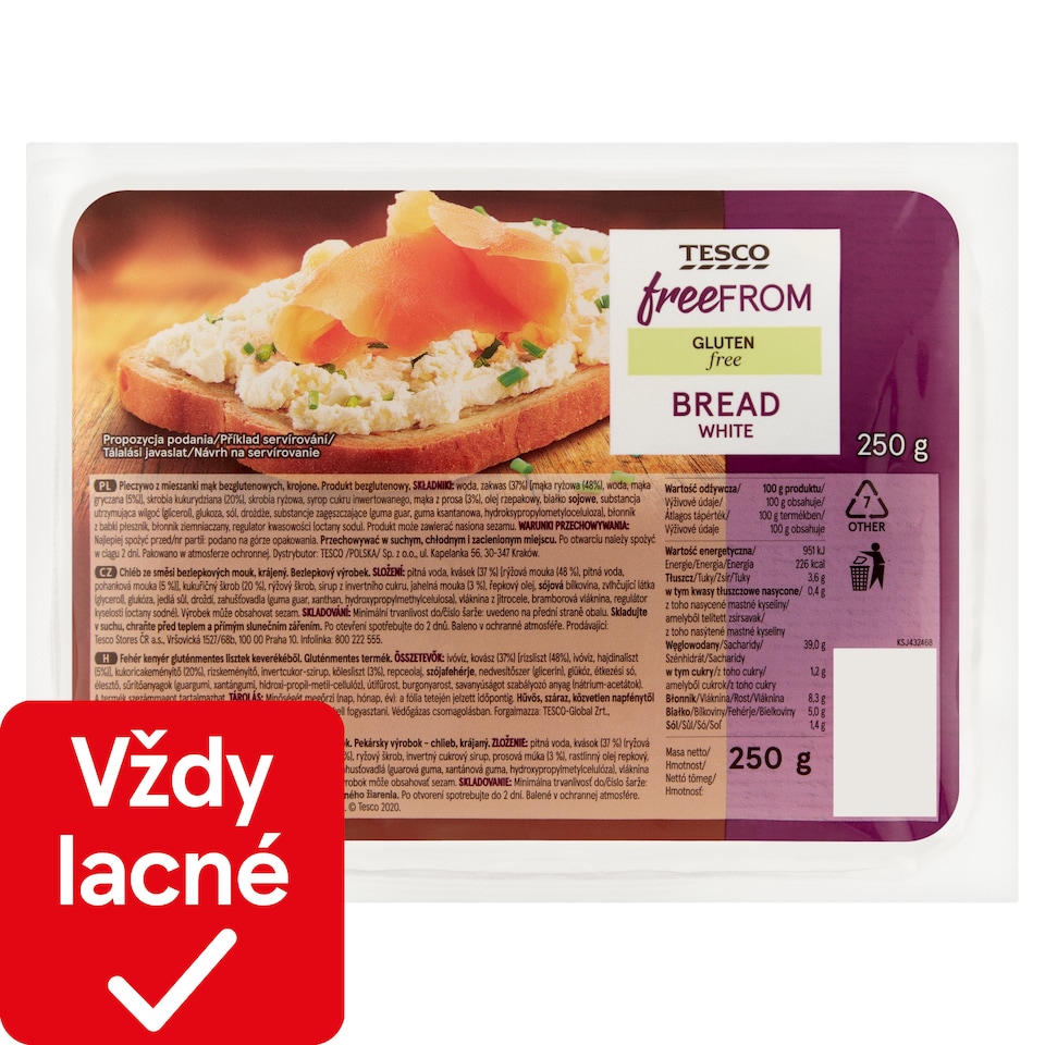 Tesco Free From Chlieb zo zmesi bezgluténových múk 250 g