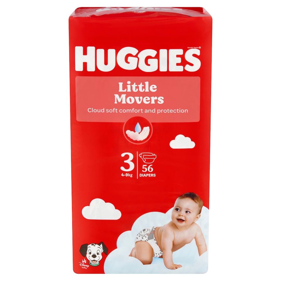 obrázok 1 z Huggies Little Movers plienky veľkosť 3 pre deti s hmotnosťou 4-9 kg 56 ks