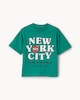 image 3 of F&F Boys Pure Cotton New York T-Shirt in Green
