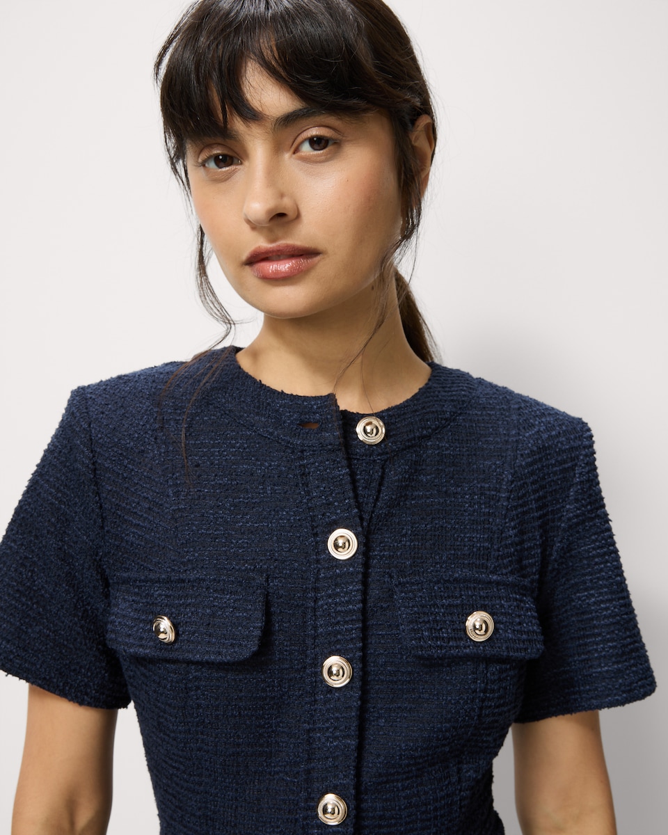 image 1 of The F&F Edit Boucle Mini Dress in Navy