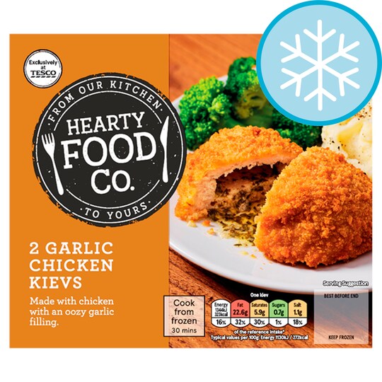 Hearty Food Co 2 Garlic Chicken Kievs 250G Tesco Groceries