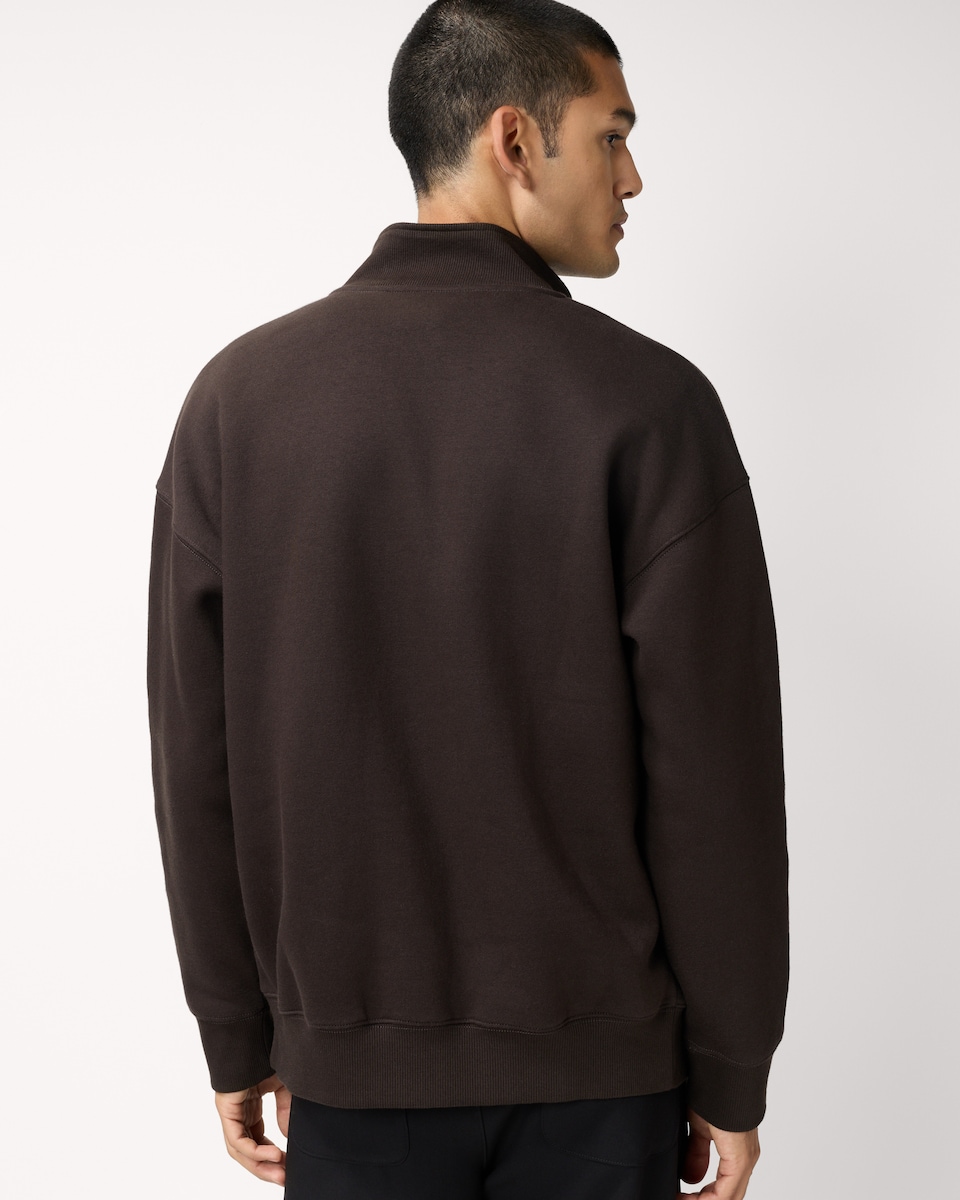 image 1 of F&F Cotton Rich Zip Up Sweatshirt in Brown