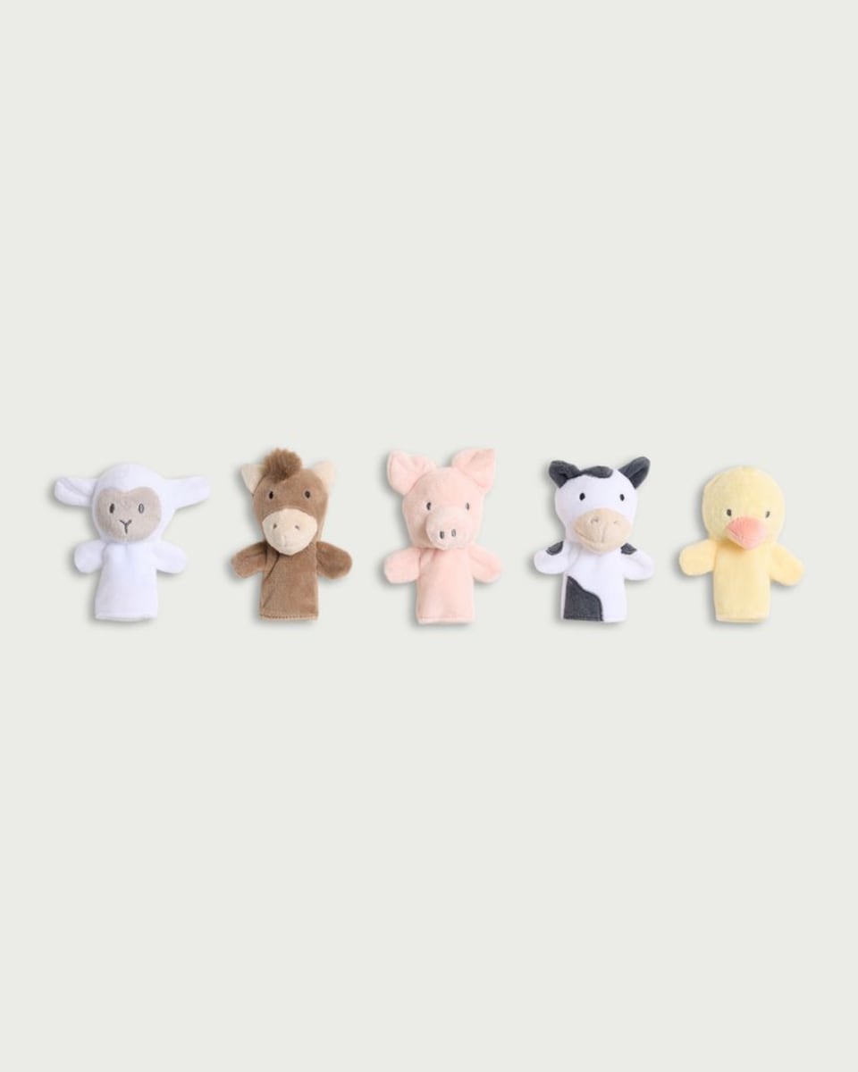 F&F Baby 5-Pack Farm Animal Finger Puppets in Multi