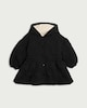 image 1 of F&F Girls Quilted Shower Resistant Coat in Black
