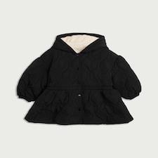 F&F Girls Quilted Shower Resistant Coat in Black