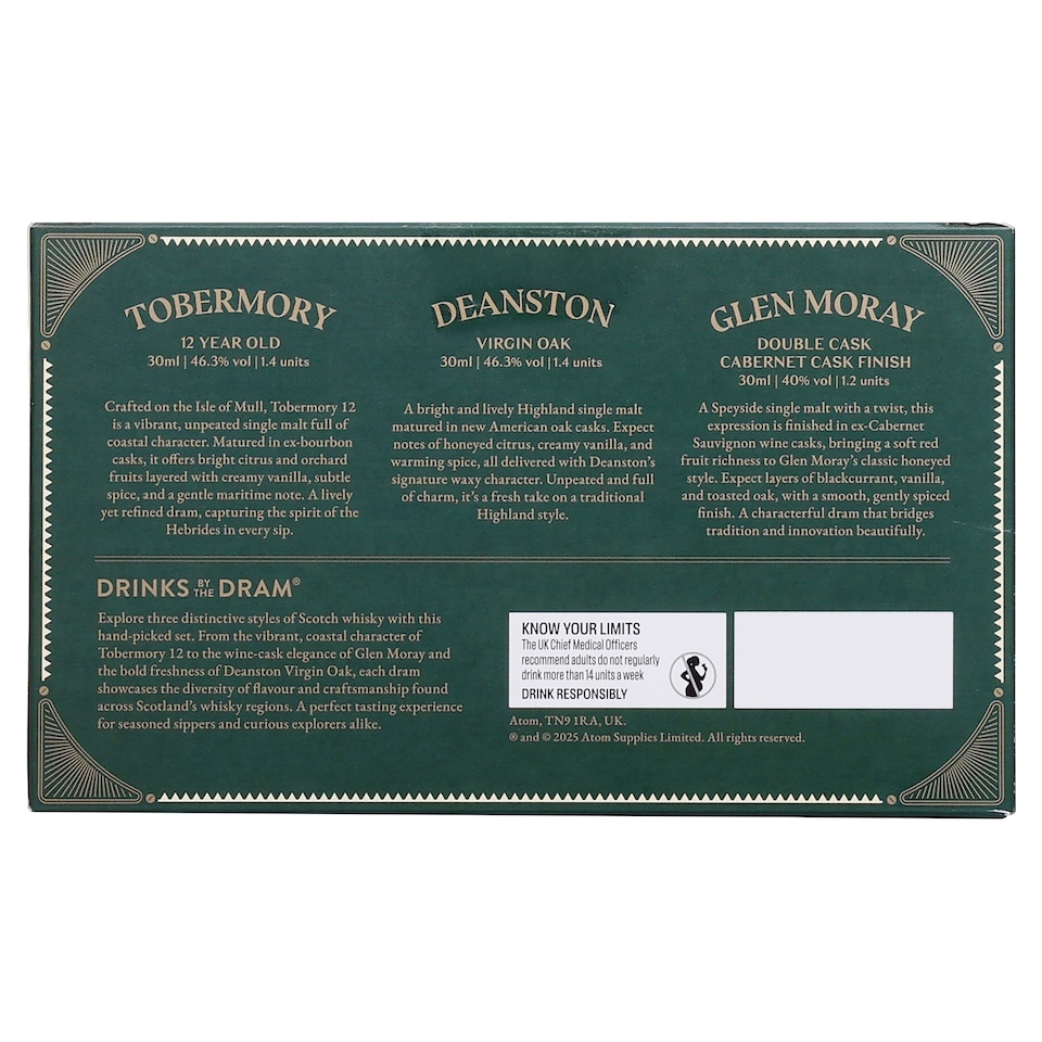 image 1 of Drinks By The Dram Whisky Dram Tasting Set 3 X 30Ml