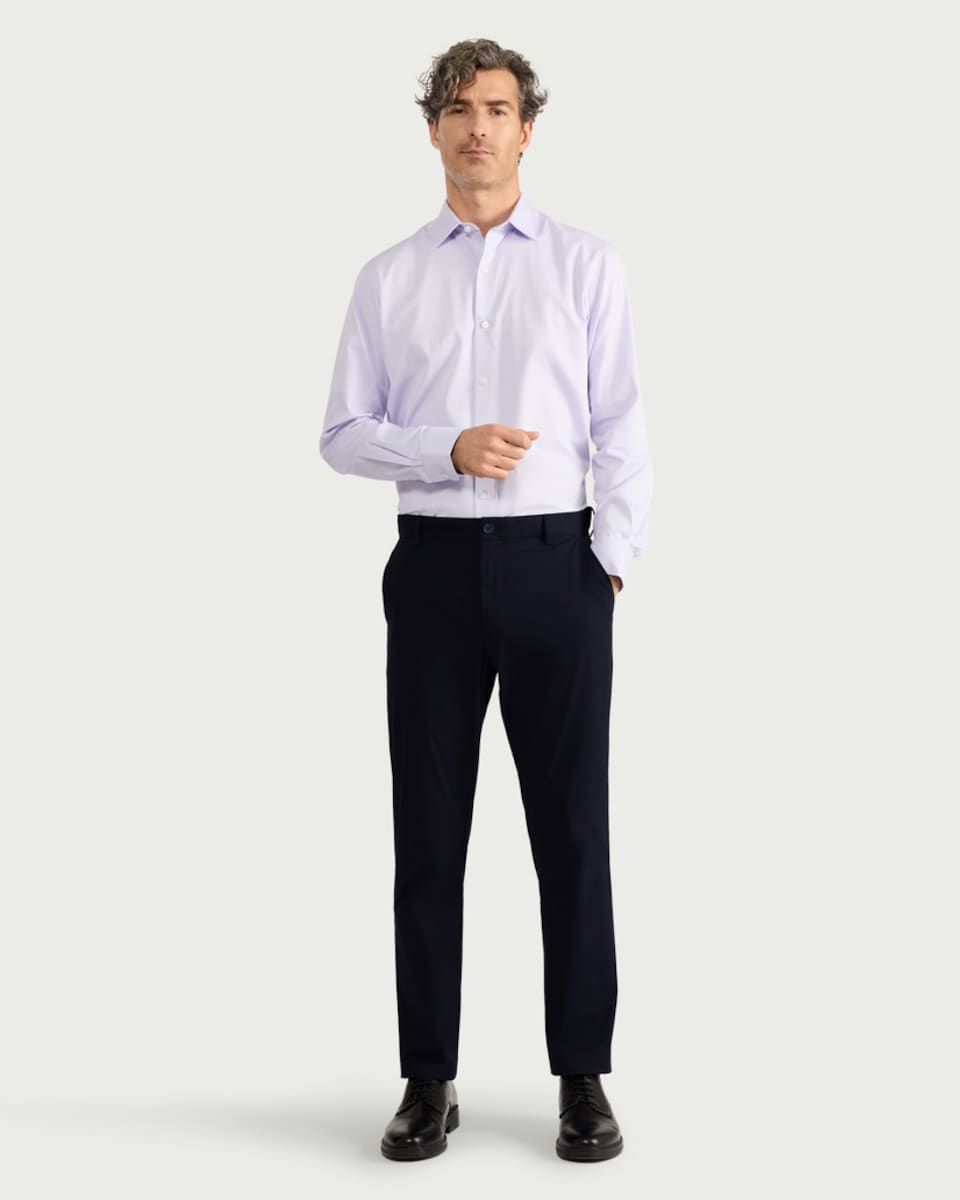 image 1 of F&F Cotton Rich FREEFIT® Chino Trousers in Navy