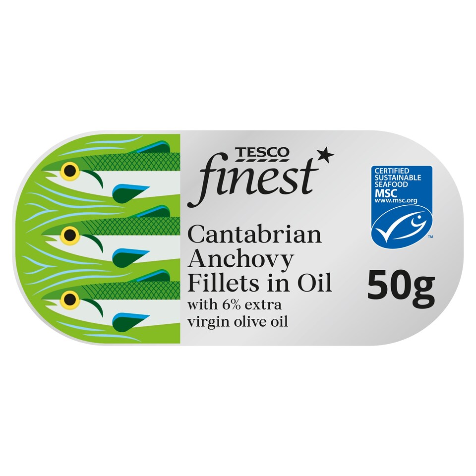 Tesco Finest Cantabrian Anchovy Fillets 50G