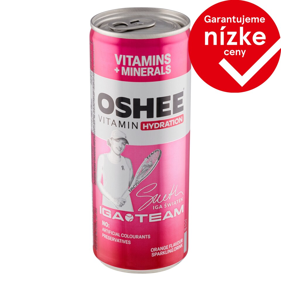 Oshee Vitamin Hydration nealkoholický sýtený nápoj s pomarančovou príchuťou 250 ml