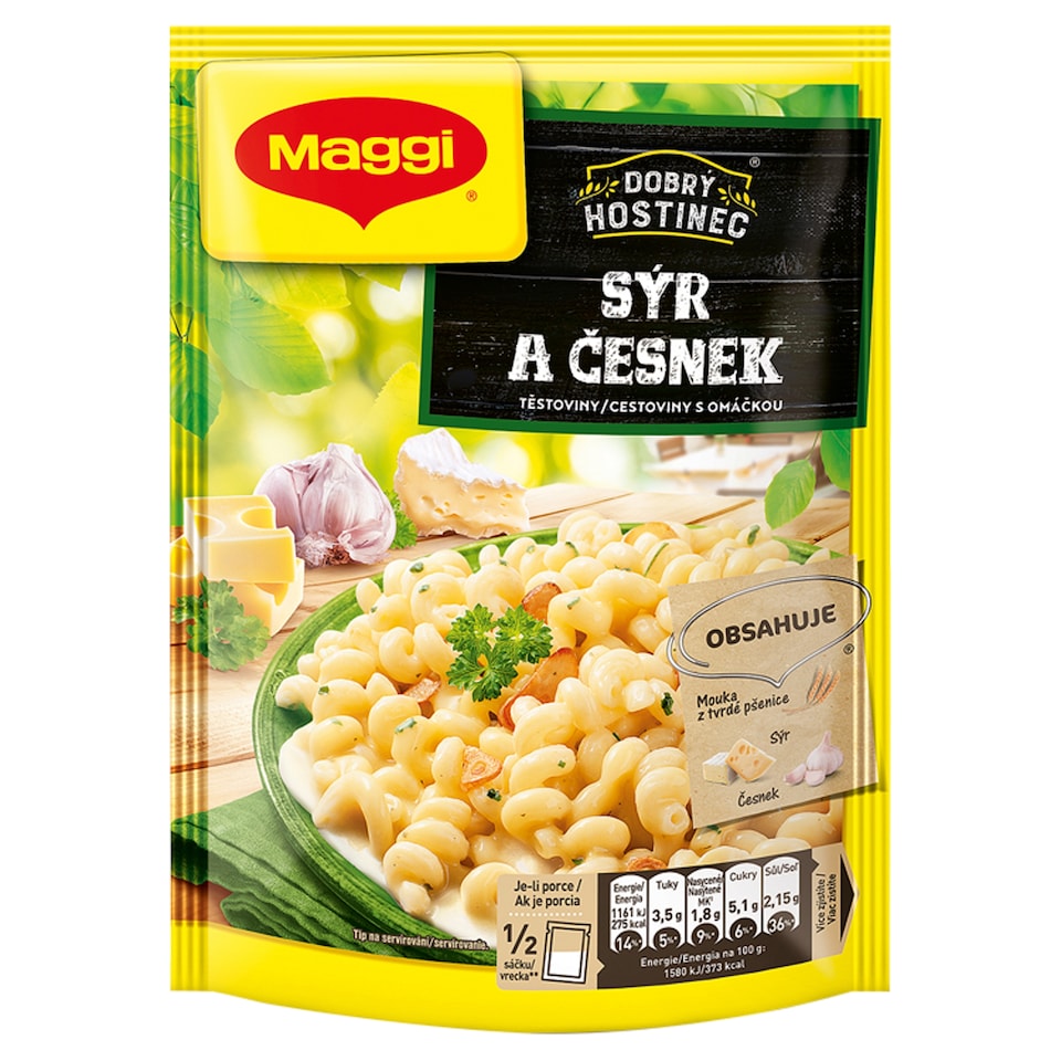 MAGGI Dobrý Hostinec Syr a cesnak cestoviny s omáčkou vrecko 147 g