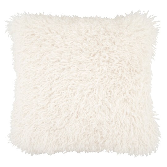 Tesco Mongolian Faux Fur Cushion Ivory Tesco Groceries