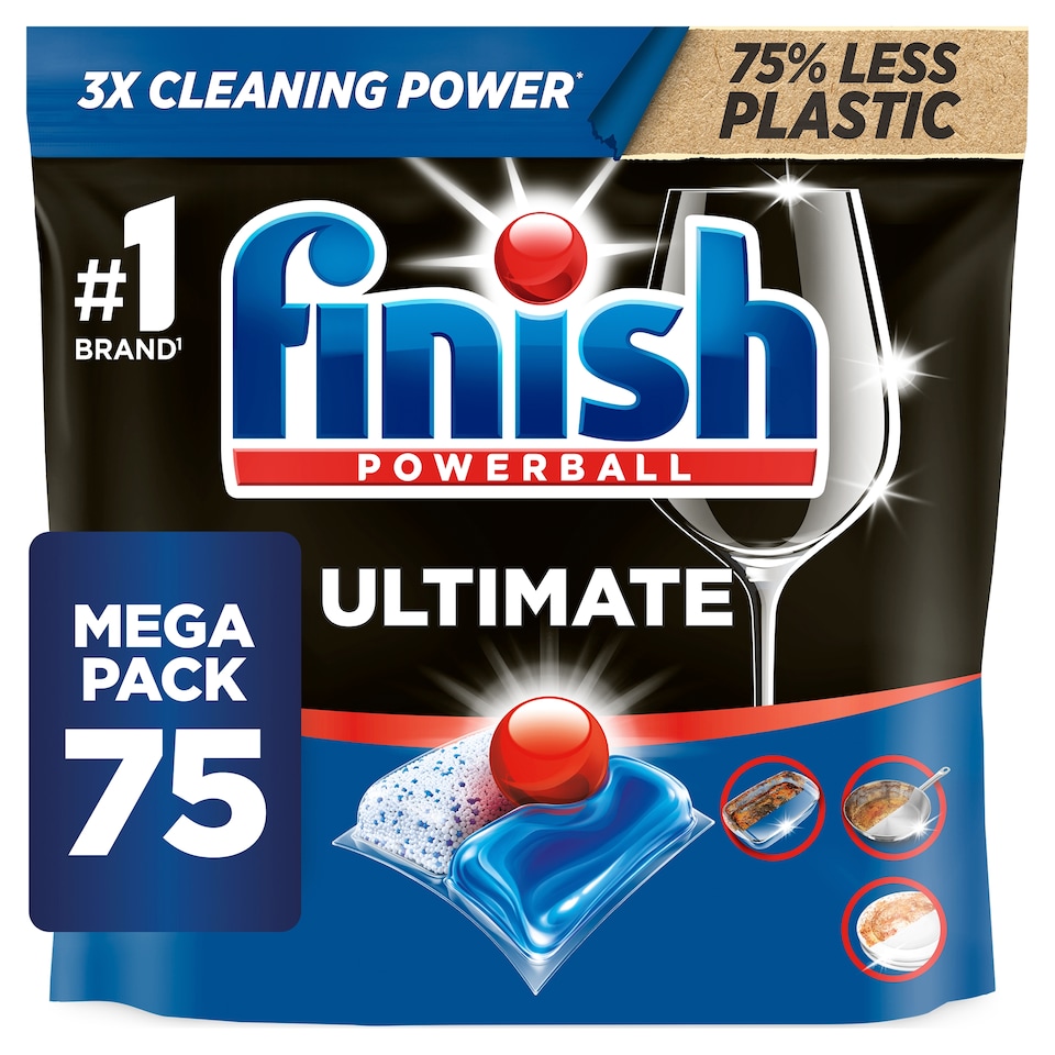 image 1 of Finish Ultimate All In One Deep Clean & Shine 75 Dishwasher Tablets 967.5g