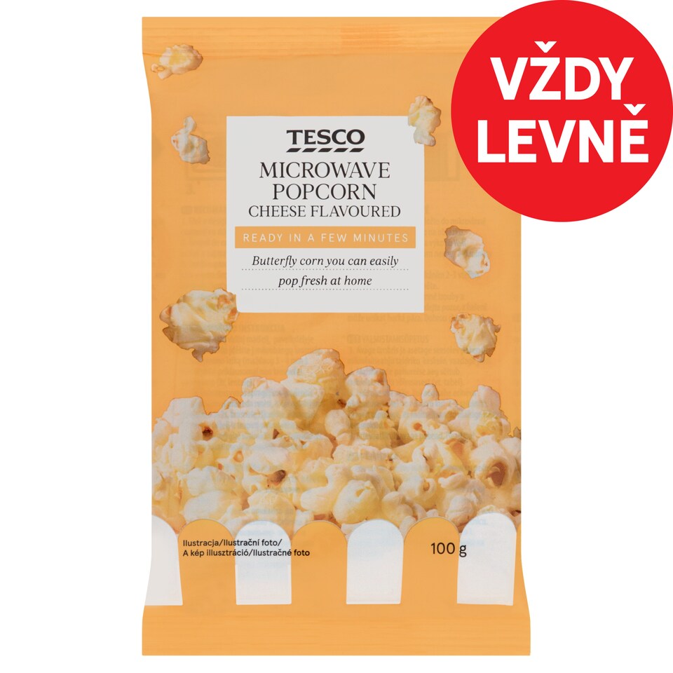 Tesco Microwave Popcorn Cheese Flavoured 100g