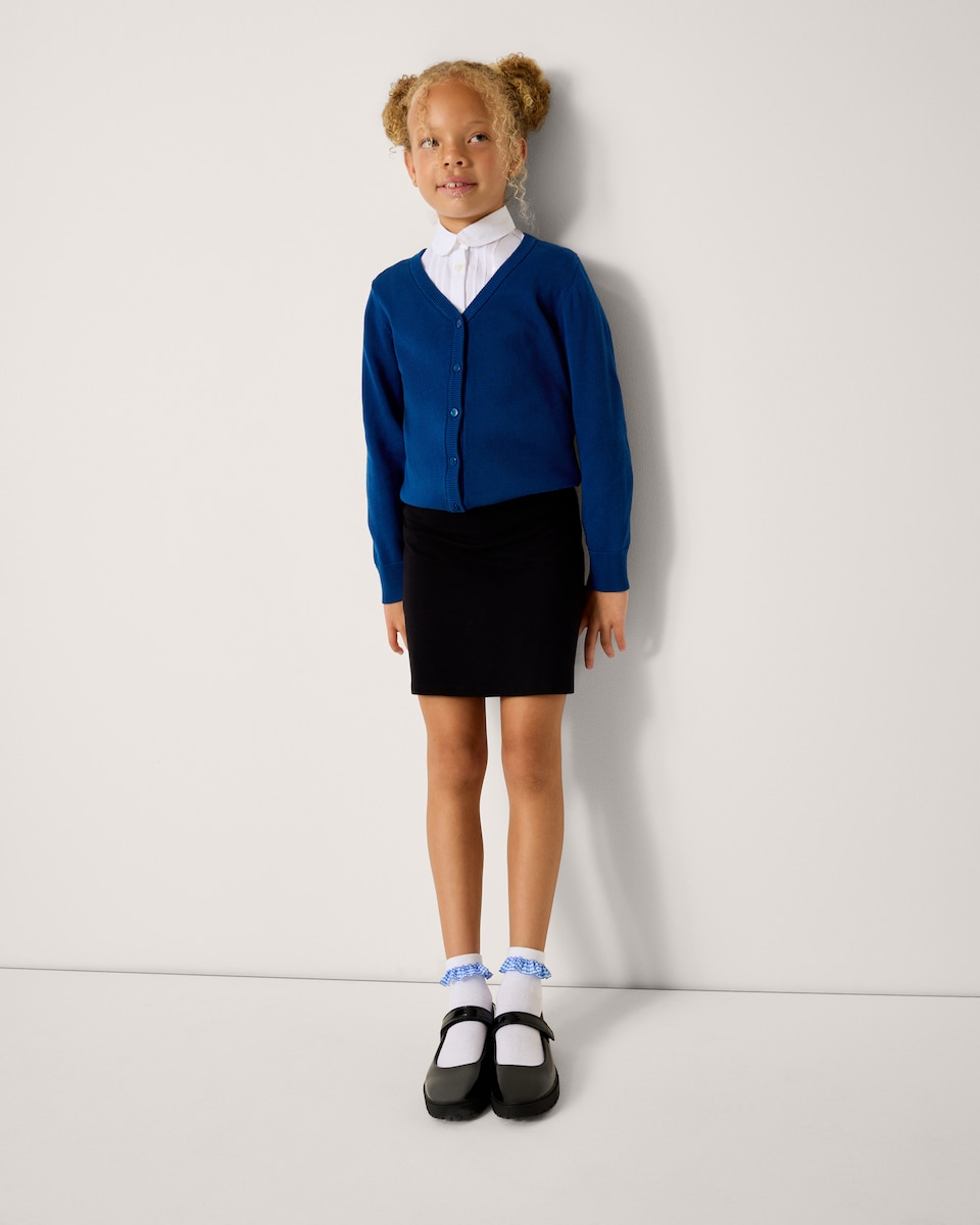 image 1 of F&F School Girls Cotton Rich PE Skort in Black