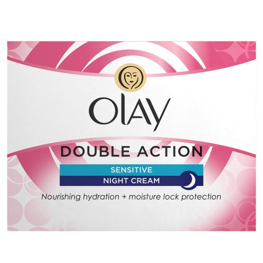 Olay Double Action Moisturiser Night Cream Sensitive 50Ml Tesco Groceries