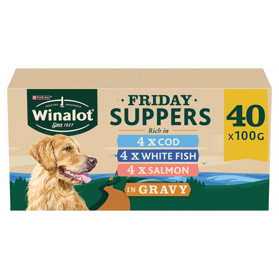 image 1 of WINALOT Friday Suppers Wet Dog Food in Gravy 40x100g