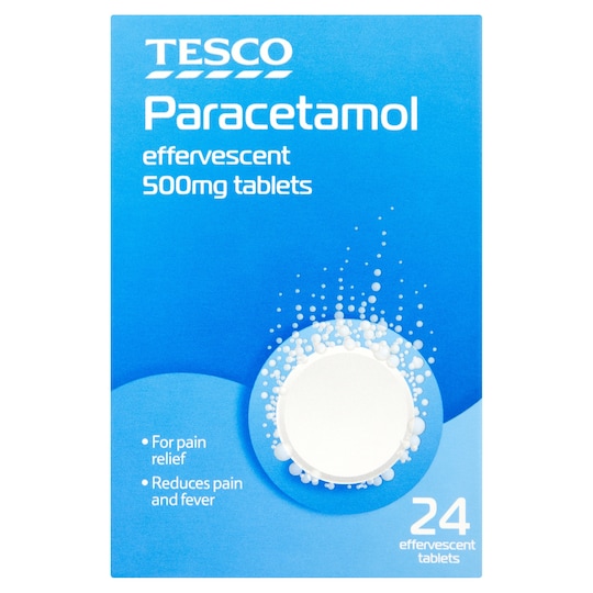 Tesco 24'S Paracetamol Effervescent 500Mg Tesco Groceries