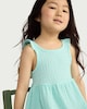 image 2 of F&F Crinkle Textured Ruffle Strap Sleeveless Dress in Mint