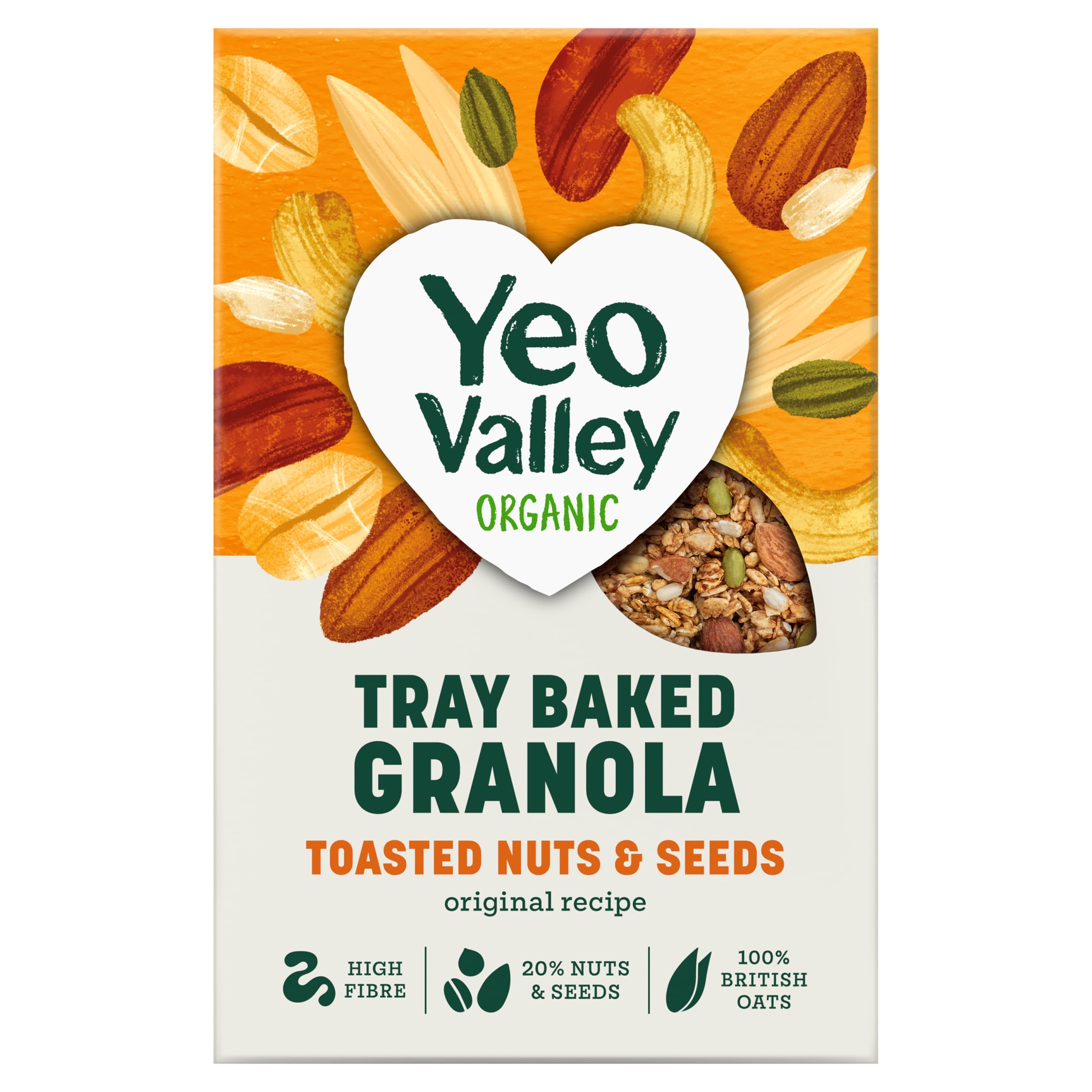 Yeo Valley Organic Tray Baked Granola Toasted Nuts & Seeds 360g