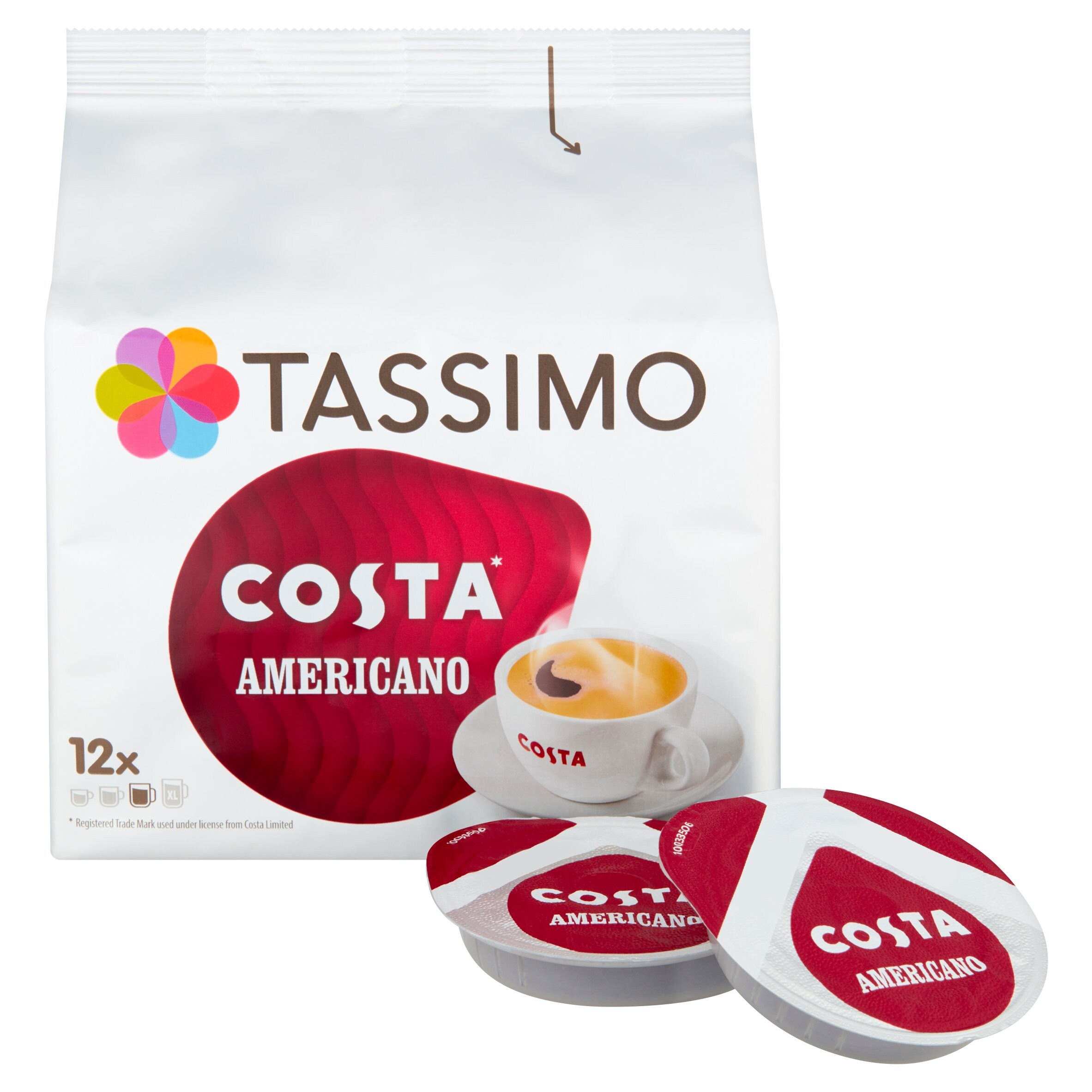 Tassimo Costa Americano Coffee Pods X12 