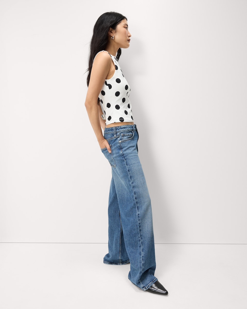 image 1 of F&F Polyamide Polka Dot Vest in Multi White