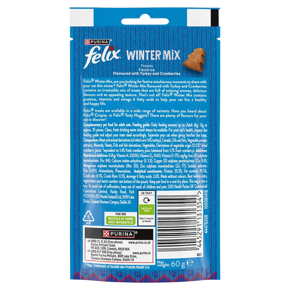 image 1 of Felix Winter Mix Cat Treats 60g 