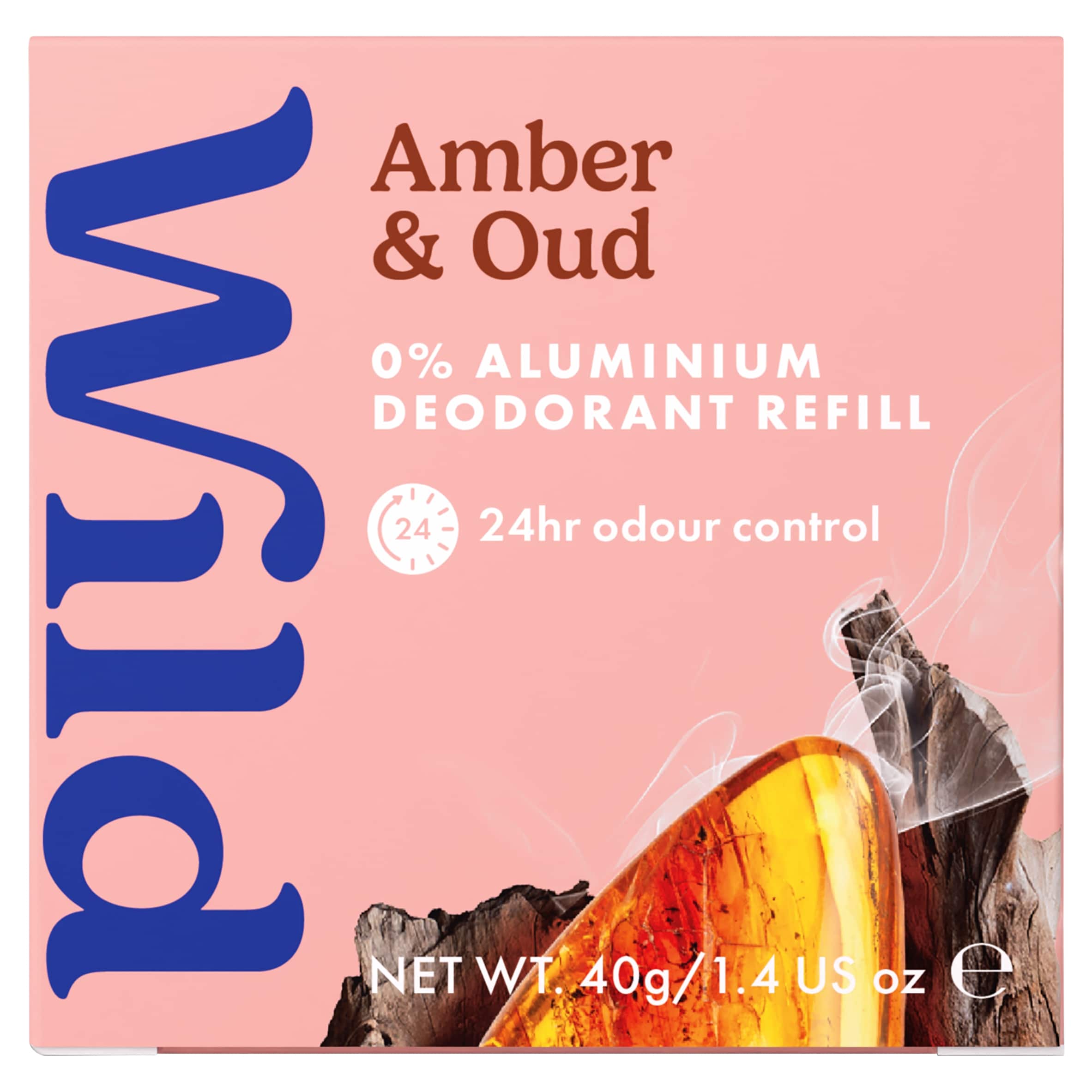 Wild Natural Deodorant Refill Amber & Oud 40g